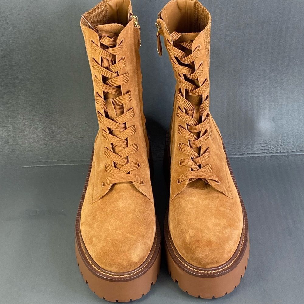 SAM EDELMAN EVINA FRONTIER BROWN Platform Combat boots women size 10 - Picture 3 of 10